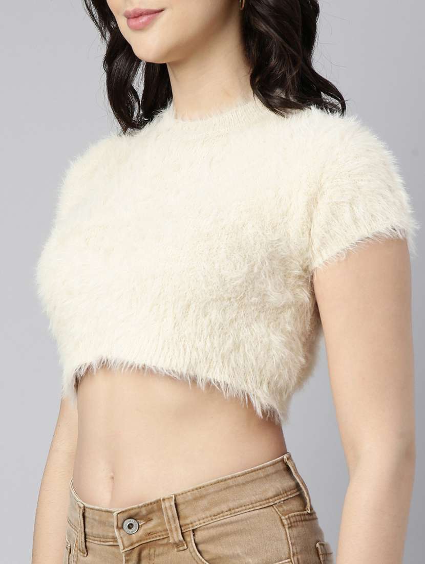 women solid color crop top - 21023712 -  Standard Image - 6
