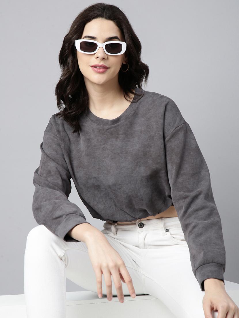 women solid color blouson top - 21023724 -  Standard Image - 1