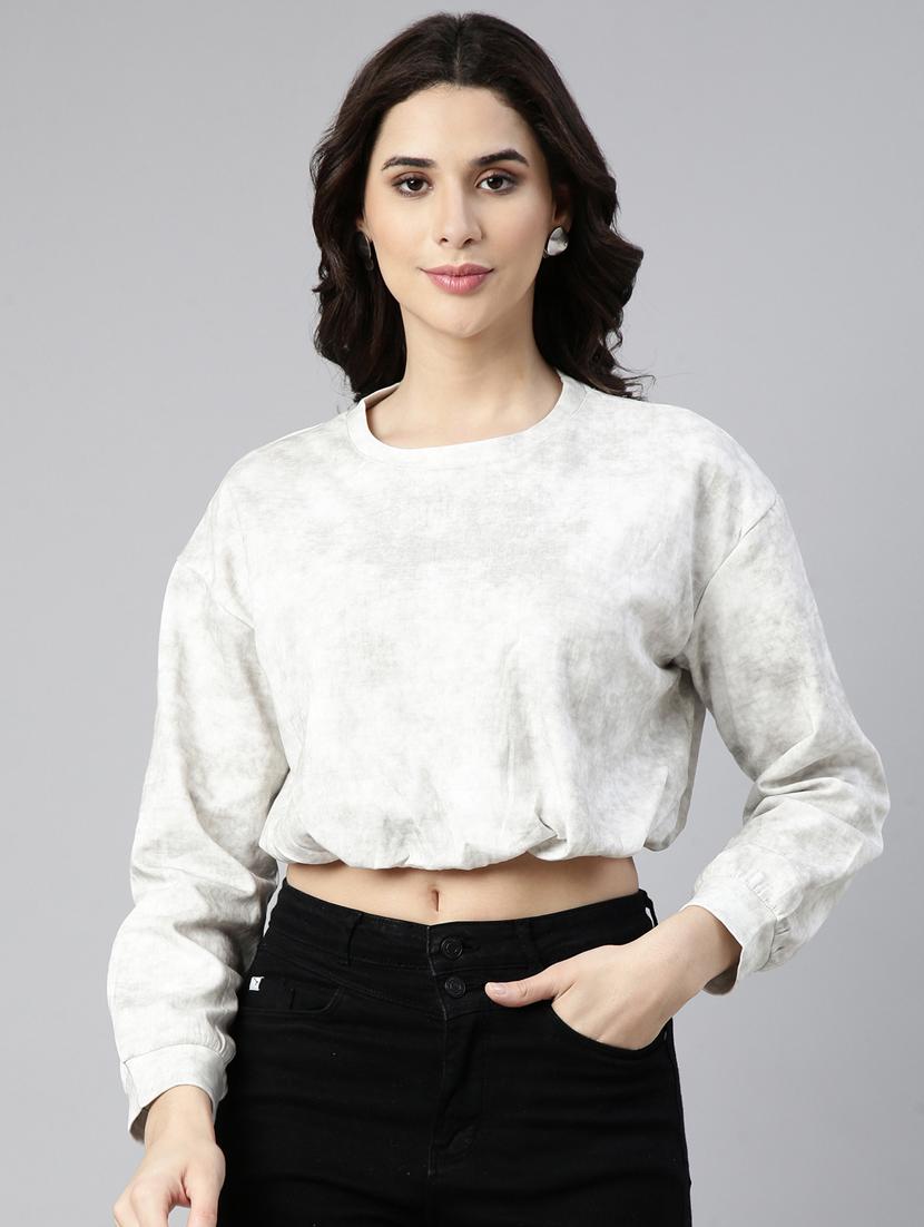 women solid color blouson top - 21023725 -  Zoom Image - 0
