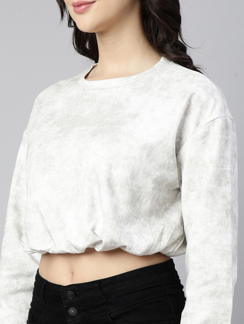 women solid color blouson top - 21023725 - Standard Image - 6
