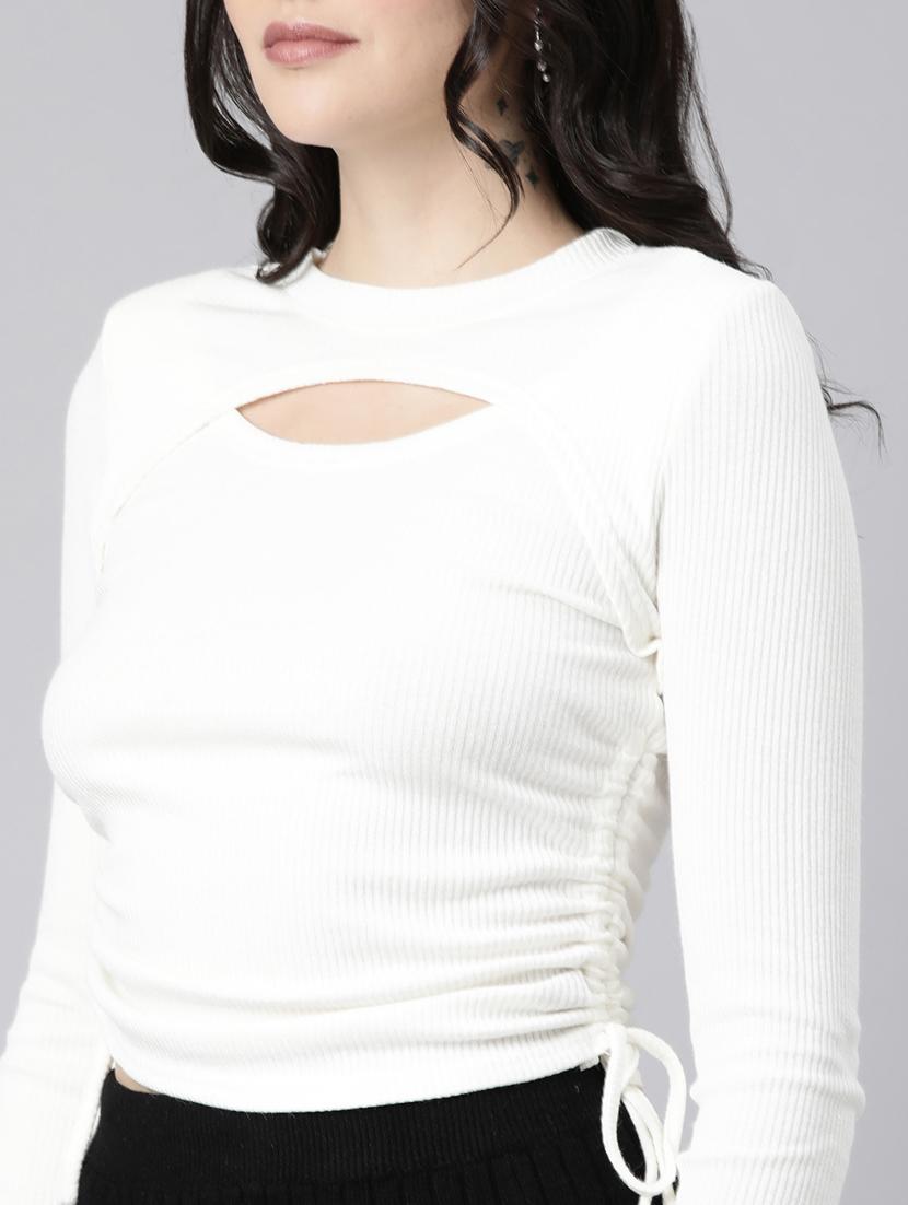 white acrylic crop top - 21023728 - Standard Image - 6