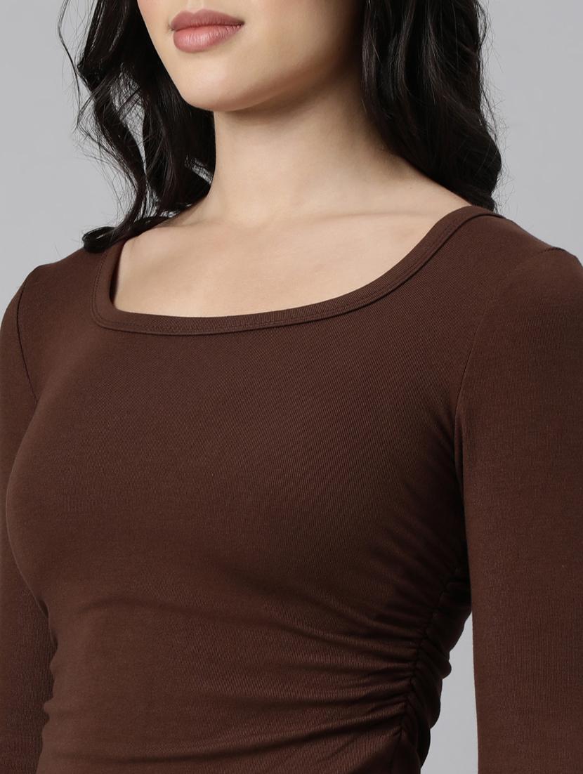 women solid color asymmetric top - 21023737 - Standard Image - 6