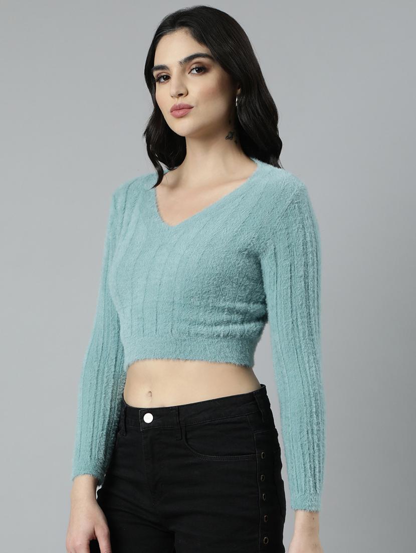 teal acrylic crop top - 21023743 - Standard Image - 1