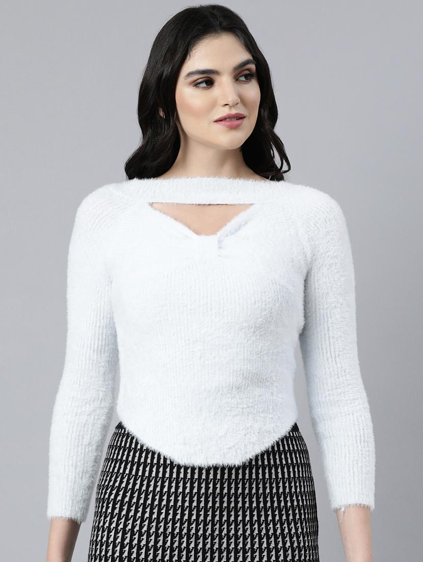 white acrylic regular top - 21023746 - Zoom Image - 0