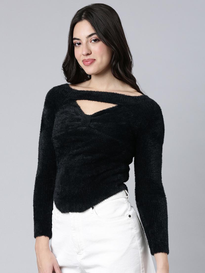 women black solids long sleeves top - 21023747 - Standard Image - 1