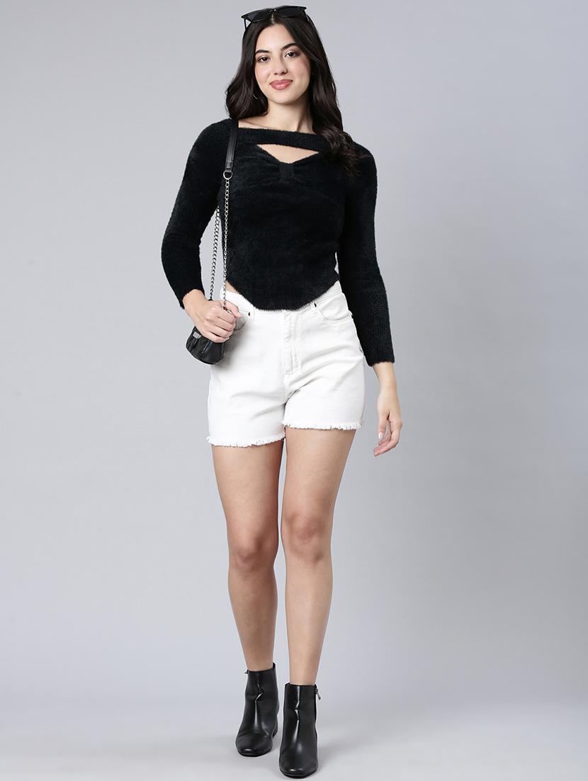 women black solids long sleeves top - 21023747 - Standard Image - 4