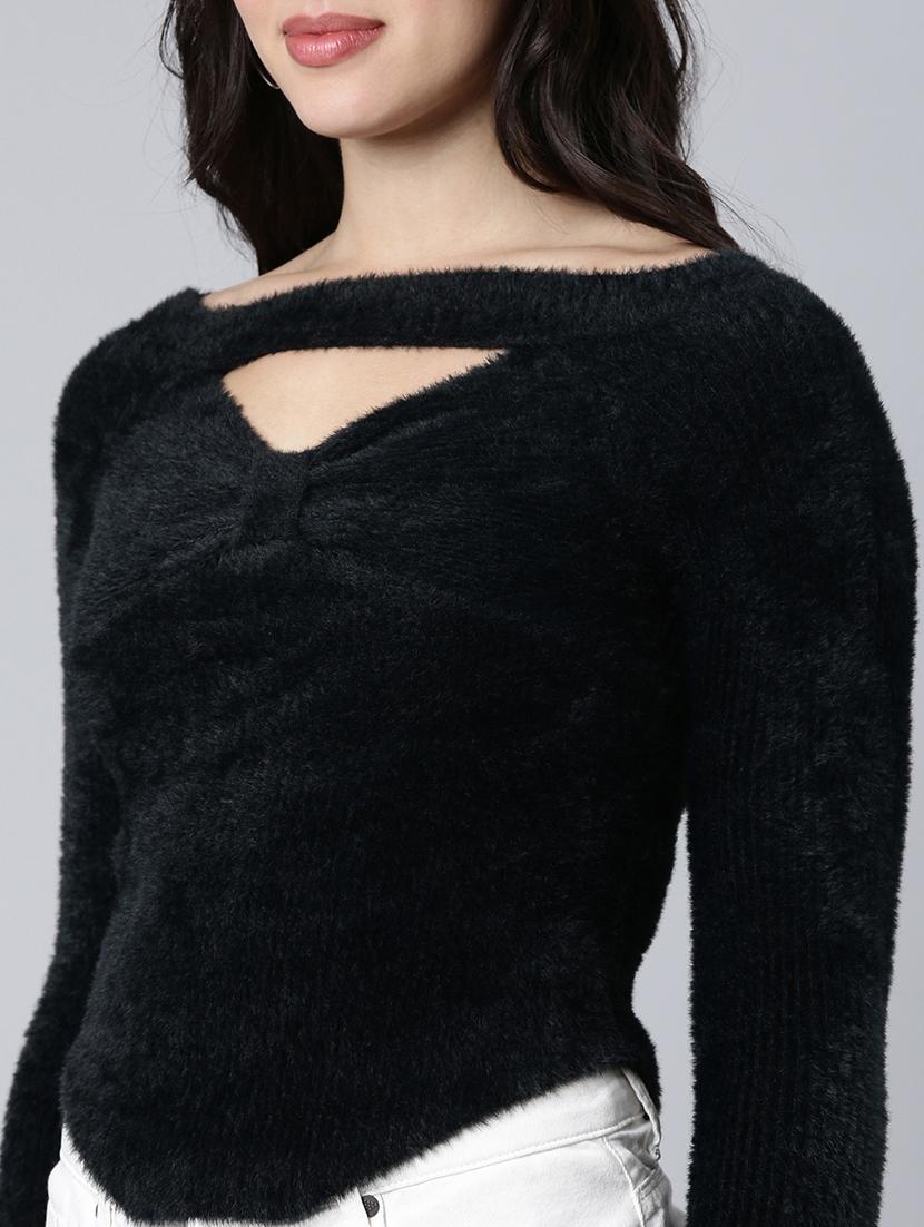 women black solids long sleeves top - 21023747 - Standard Image - 6