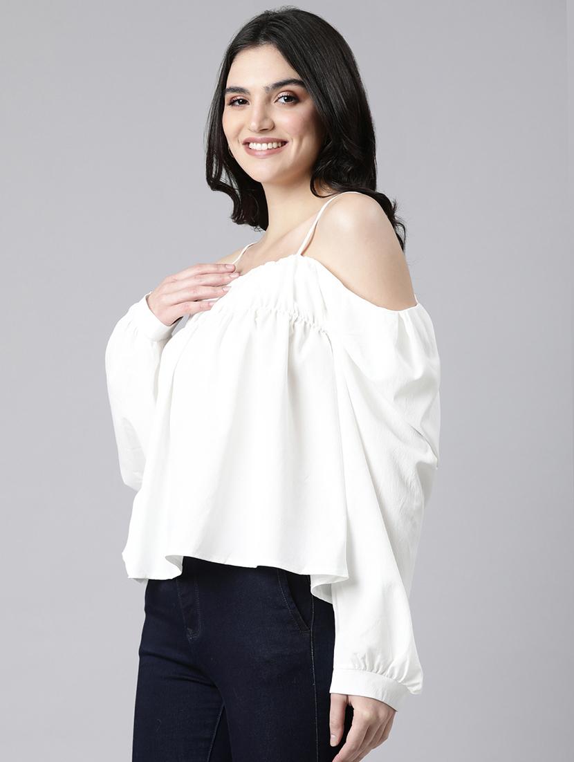 off white off shoulder top - 21023753 - Standard Image - 1
