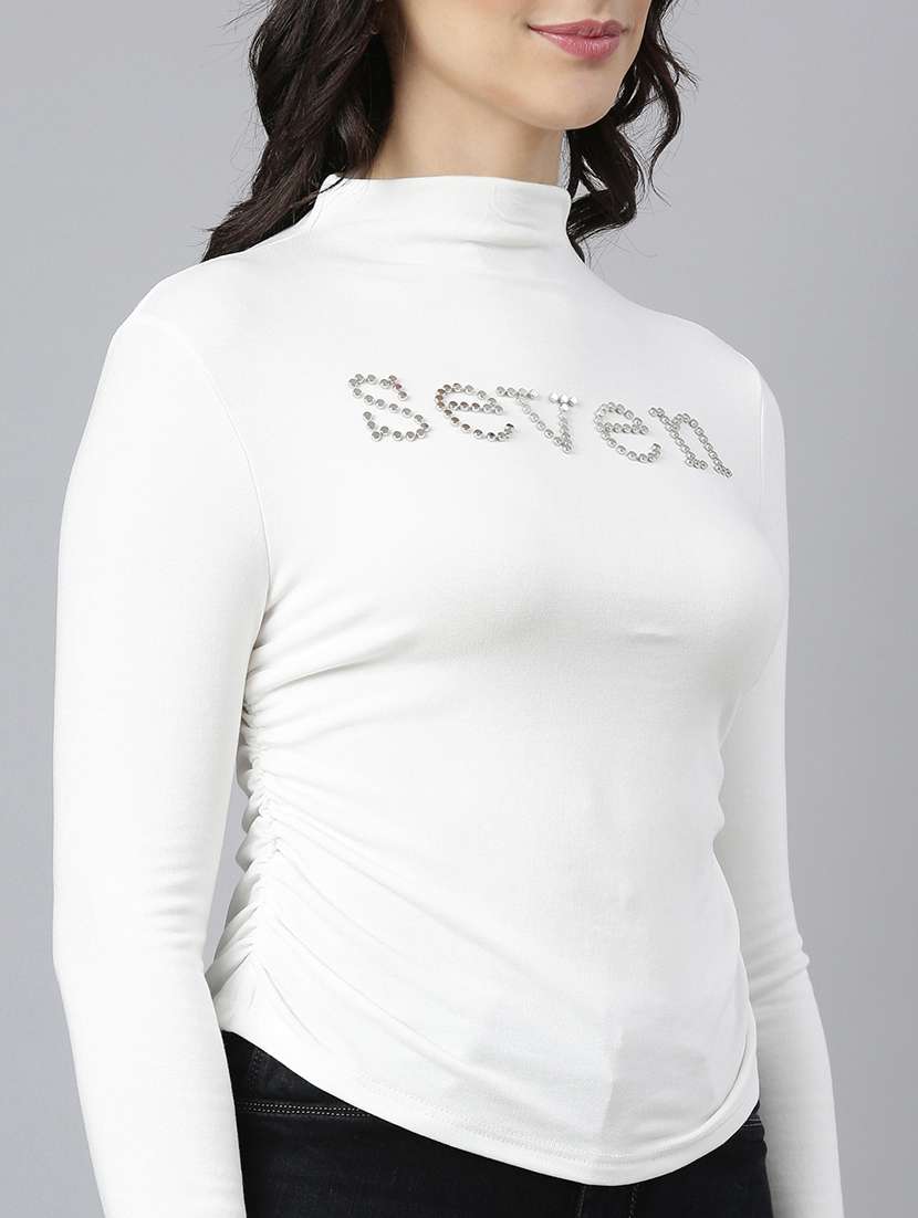 women white solids long sleeves top - 21023756 -  Standard Image - 6