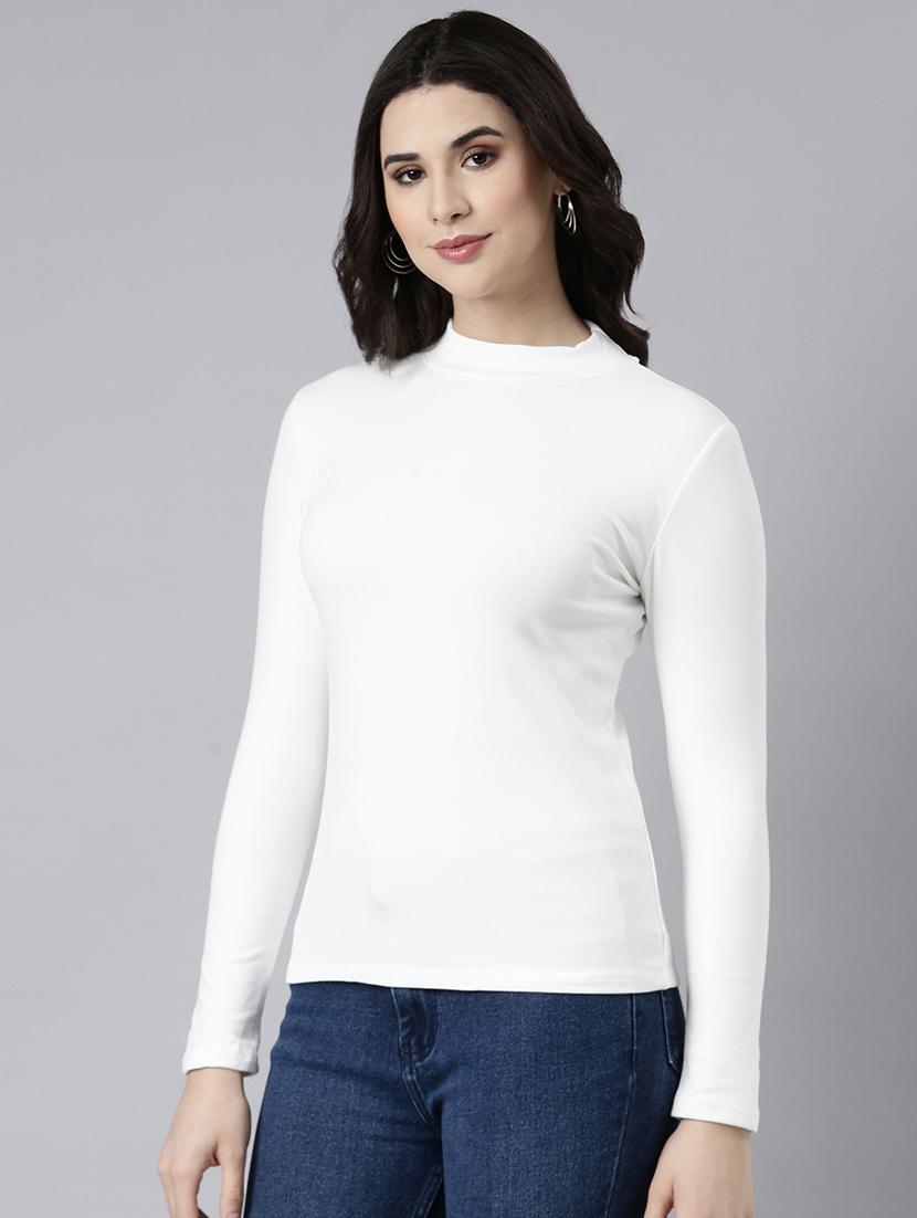 off white cotton blend regular top - 21023769 - Standard Image - 1