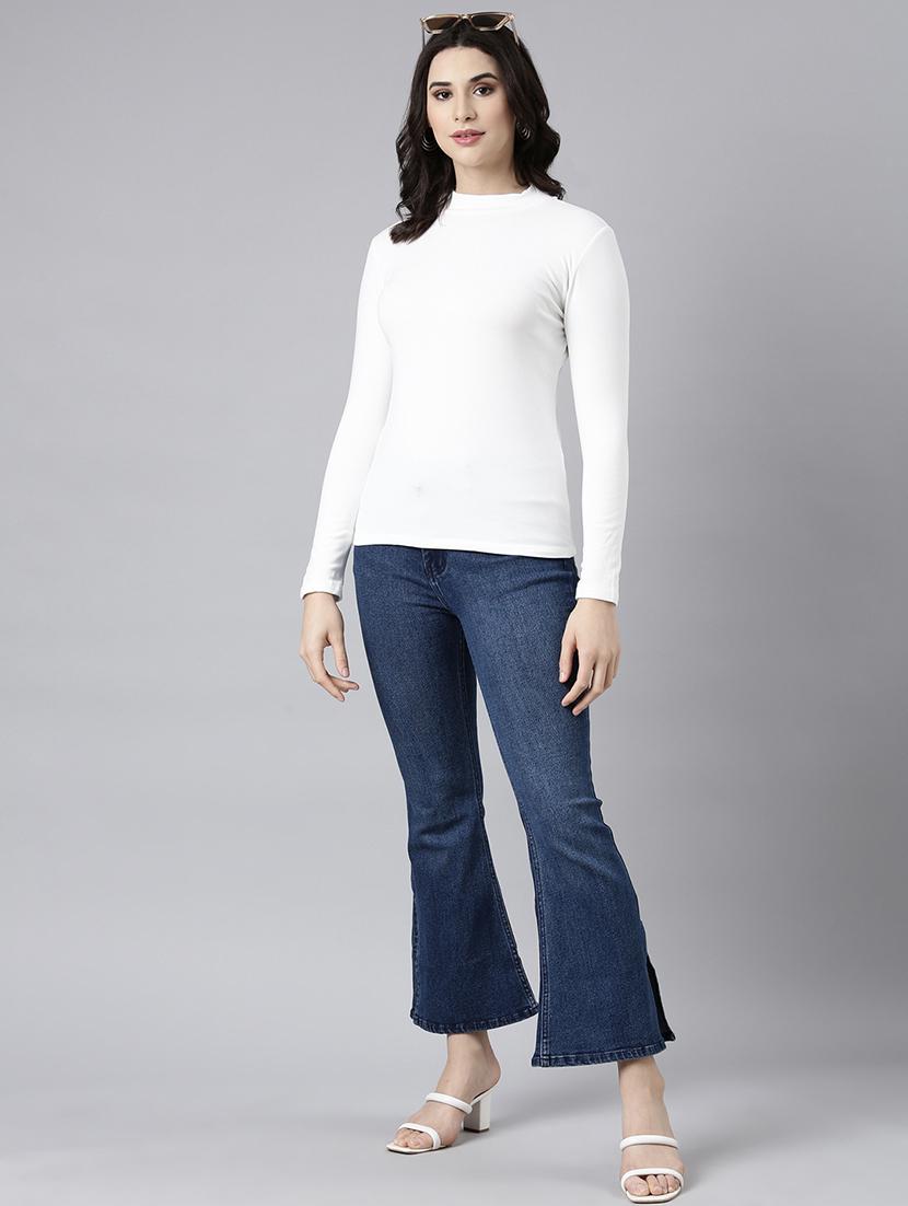 off white cotton blend regular top - 21023769 - Standard Image - 4