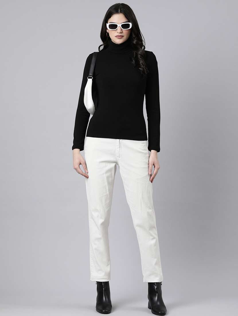 black acrylic high neck top - 21023774 -  Standard Image - 4