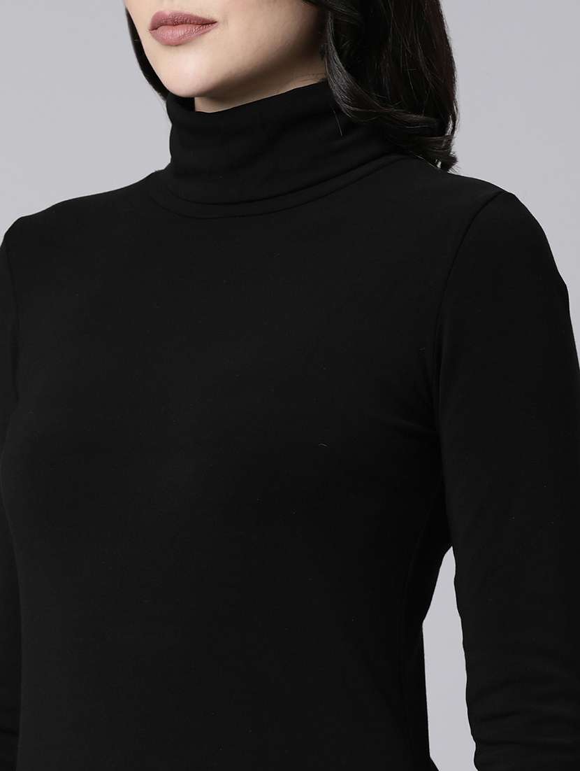 black acrylic high neck top - 21023774 -  Standard Image - 6