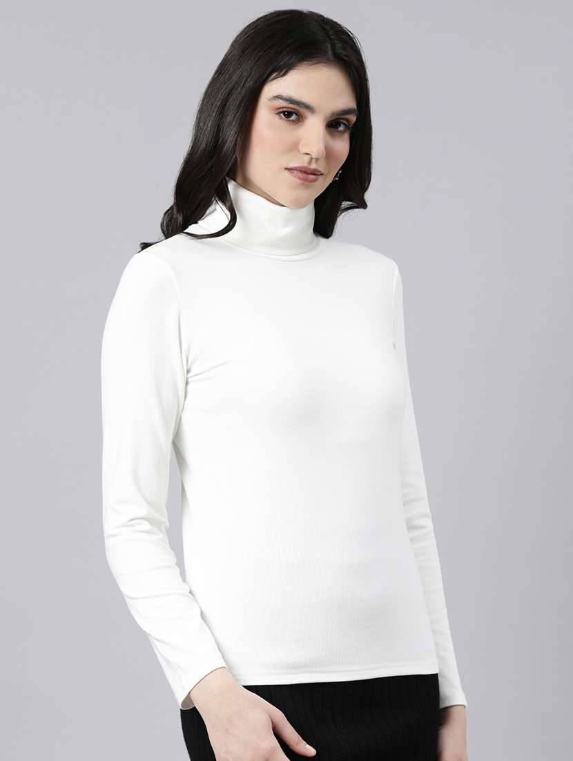 off white acrylic high neck top - 21023775 -  Standard Image - 1