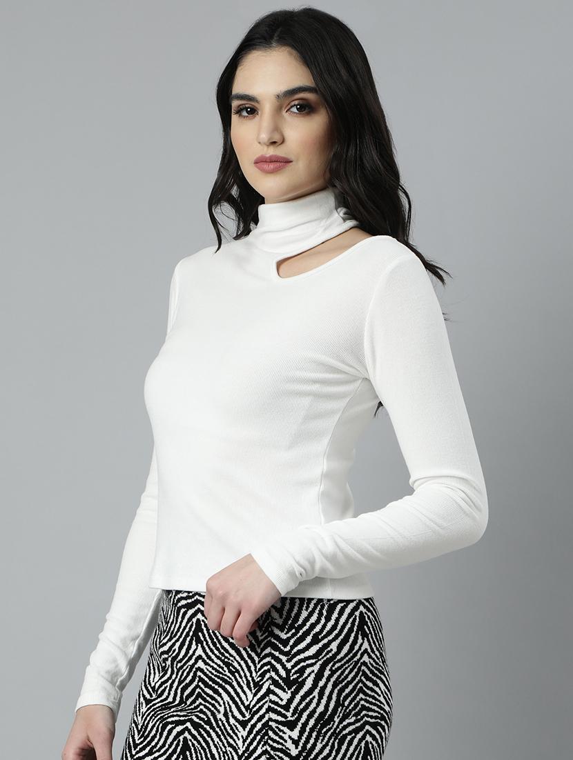 women white solids long sleeves top - 21023800 - Standard Image - 1