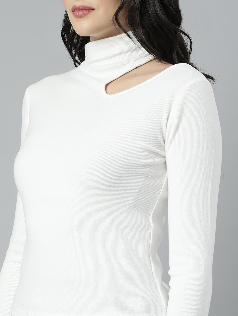 women white solids long sleeves top - 21023800 - Standard Image - 6