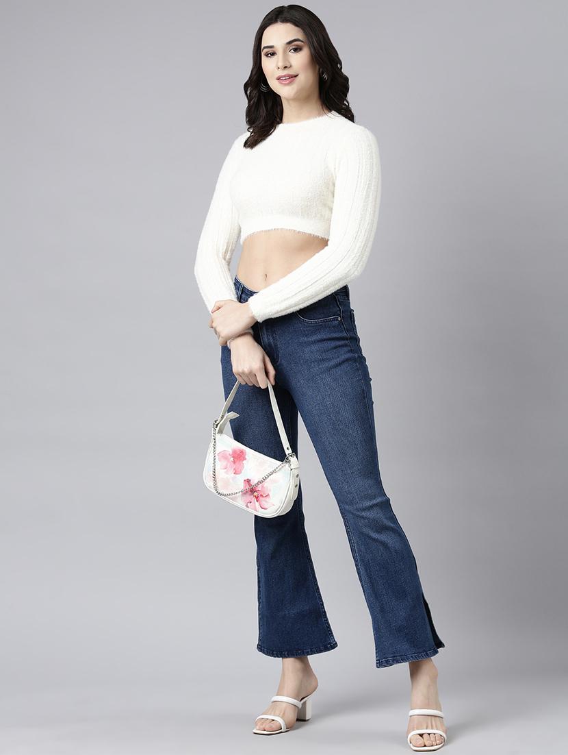 cream acrylic crop top - 21023818 - Standard Image - 4