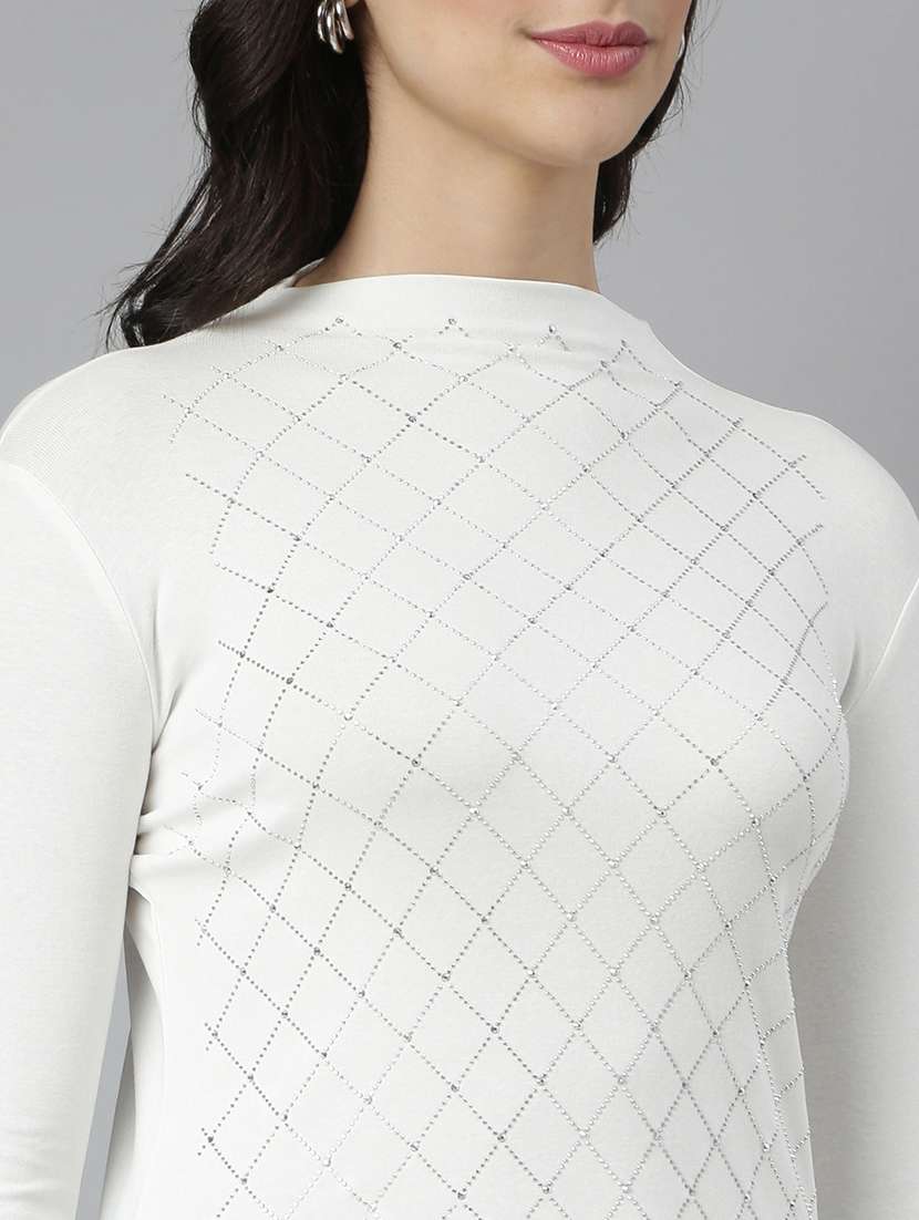 women white embellished long sleeves top - 21023821 -  Standard Image - 6