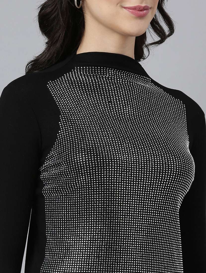 women black embellished long sleeves top - 21023824 -  Standard Image - 6