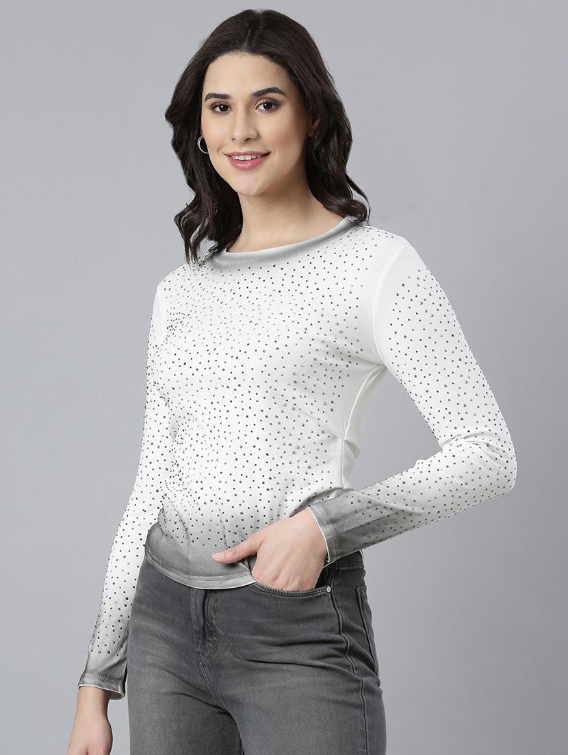 women white embellished long sleeves top - 21023834 -  Standard Image - 1