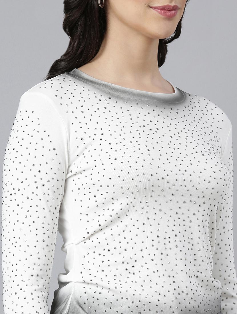 women white embellished long sleeves top - 21023834 - Standard Image - 6