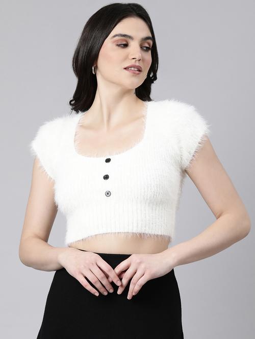 women white solids short sleeves crop top - 21023855 - Standard Image - 0