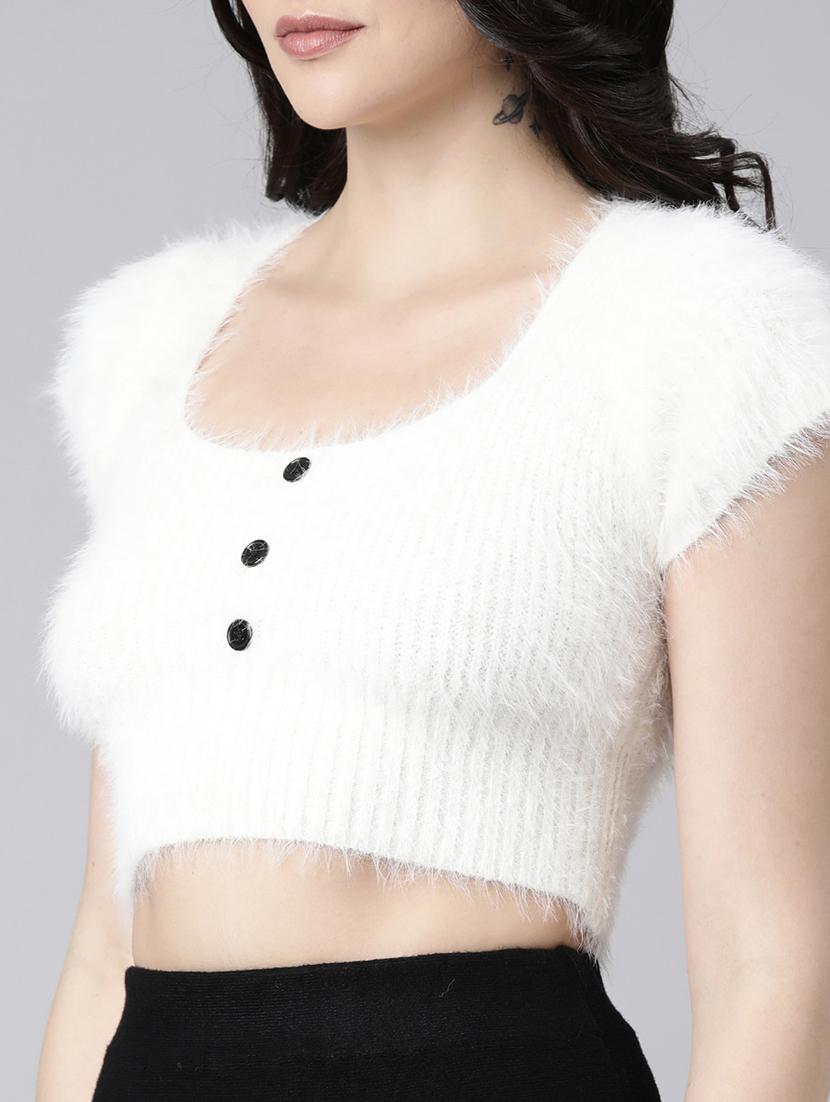 women white solids short sleeves crop top - 21023855 - Standard Image - 6