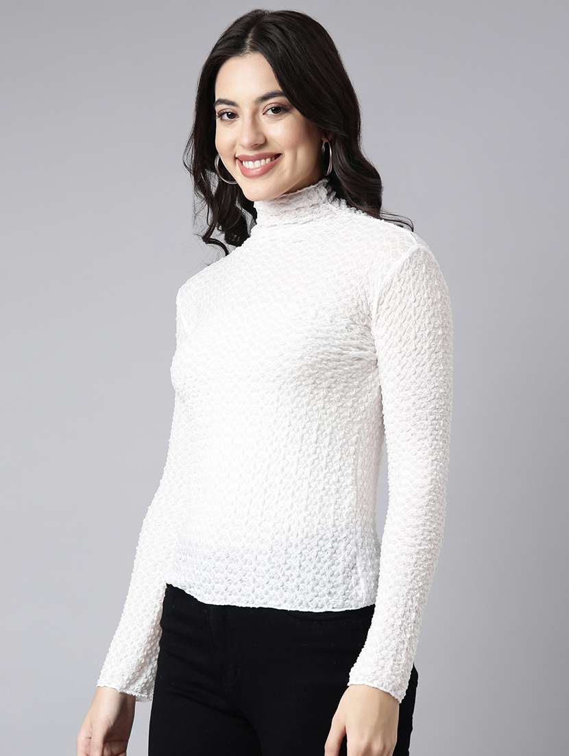 women white solids long sleeves top - 21023871 -  Standard Image - 1
