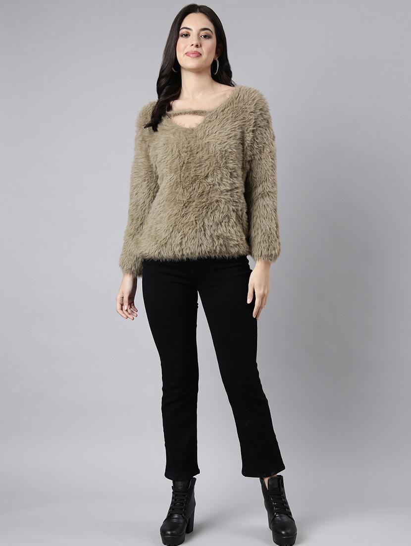 women green solids long sleeves top - 21023880 - Standard Image - 4