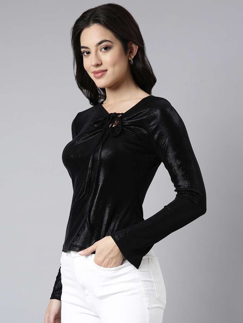 black nylon regular top - 21023884 -  Standard Image - 1