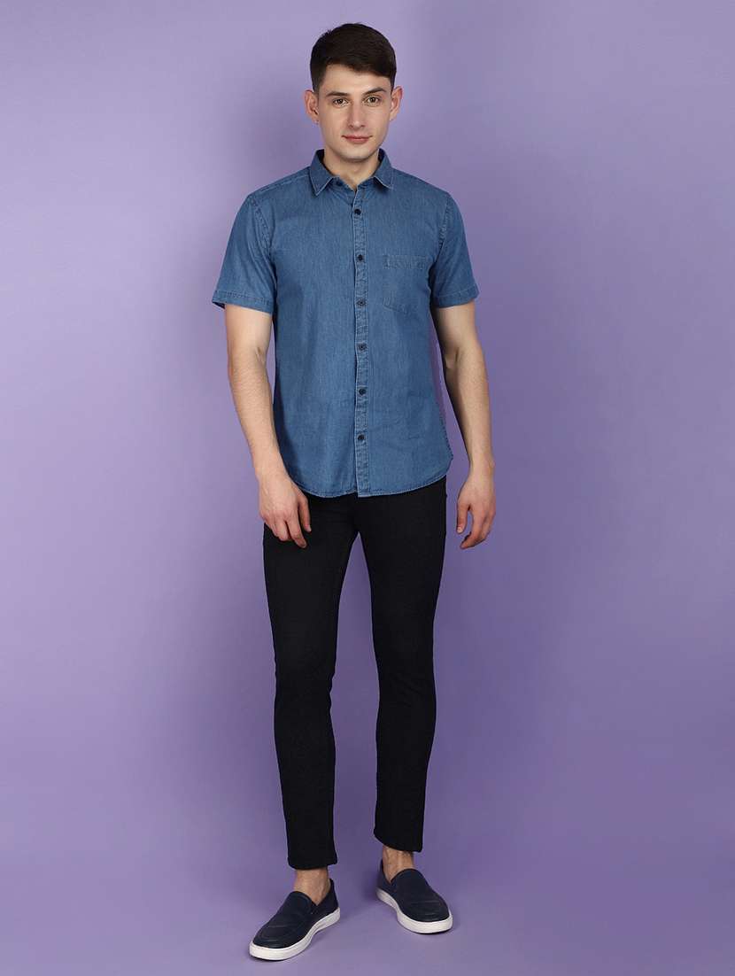 men solid black slim fit jeans - 21023984 -  Standard Image - 4