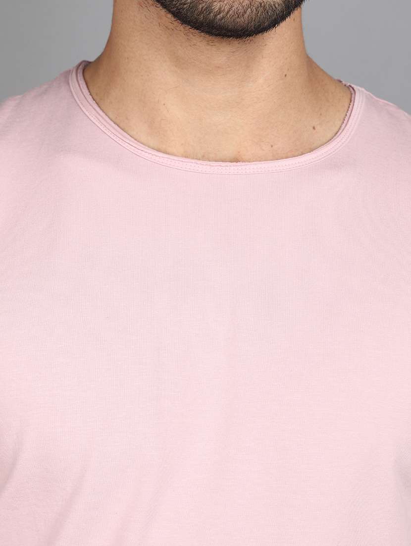 men solid pink casual t-shirt - 21023988 -  Standard Image - 4