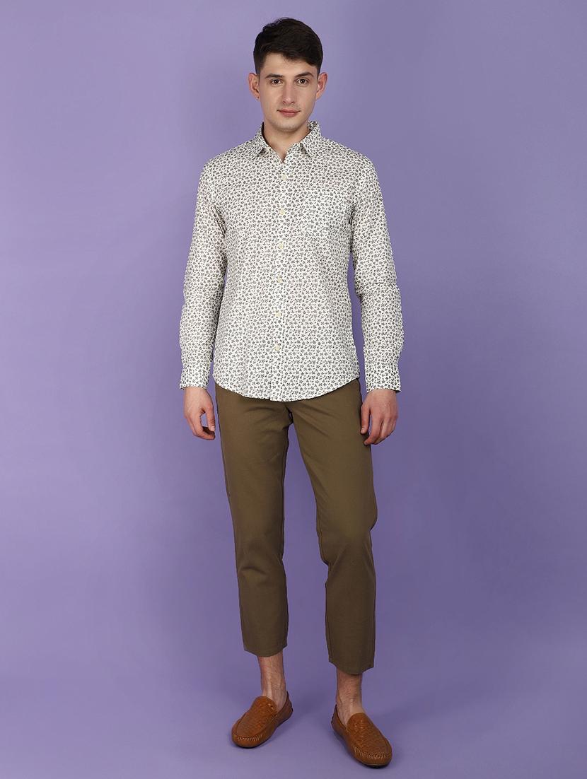 cream poplin casual shirt - 21024046 - Standard Image - 4