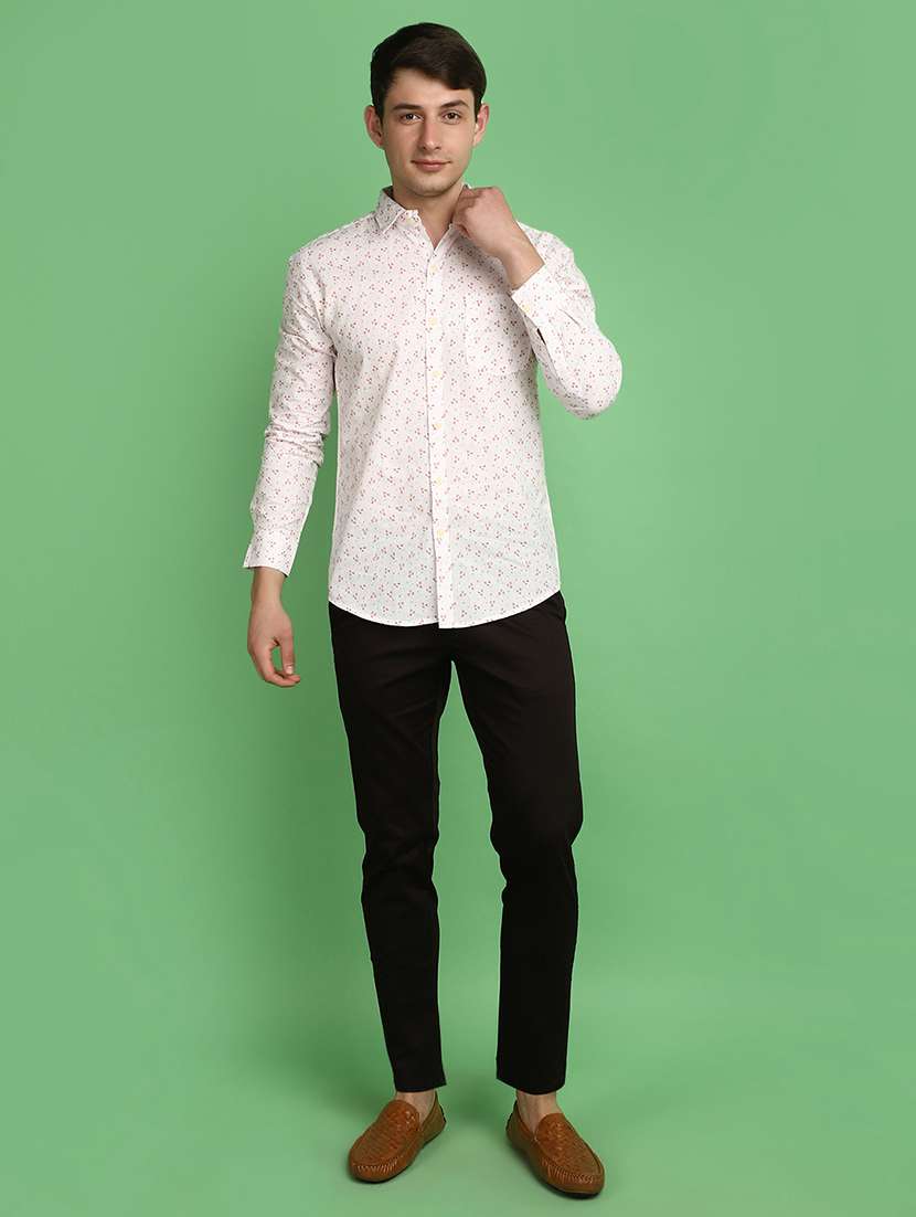 men printed poplin casual shirt - 21024047 -  Standard Image - 4