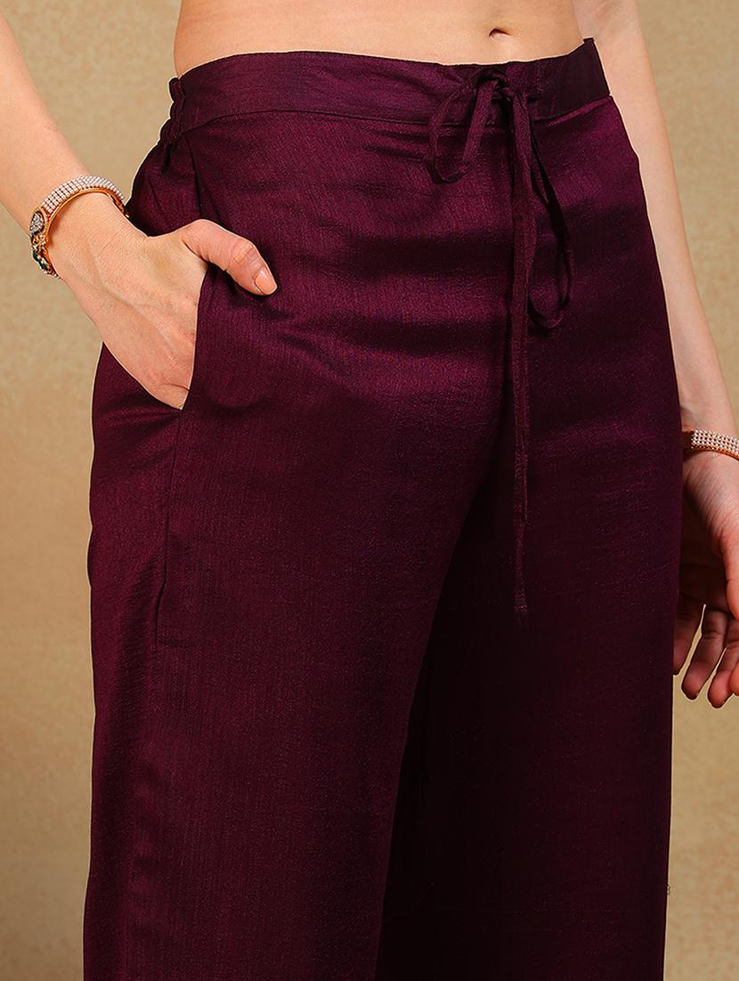 women magenta kurta pant set with dupatta - 21024525 - Standard Image - 4