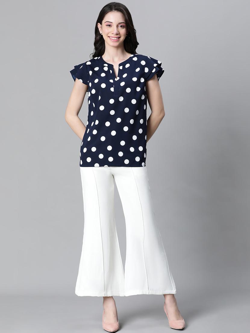 navy blue printed regular top - 21024598 - Standard Image - 4