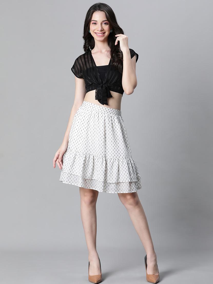 black polyester crop top - 21024599 - Standard Image - 4
