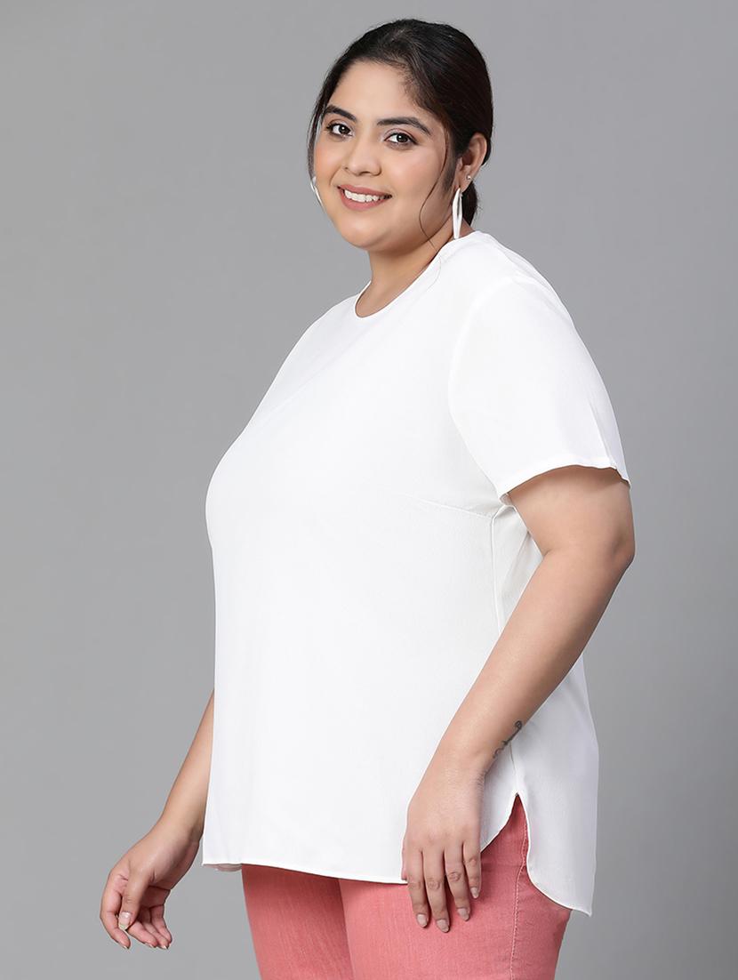 plus size women solid short sleeves top - 21024600 -  Standard Image - 1