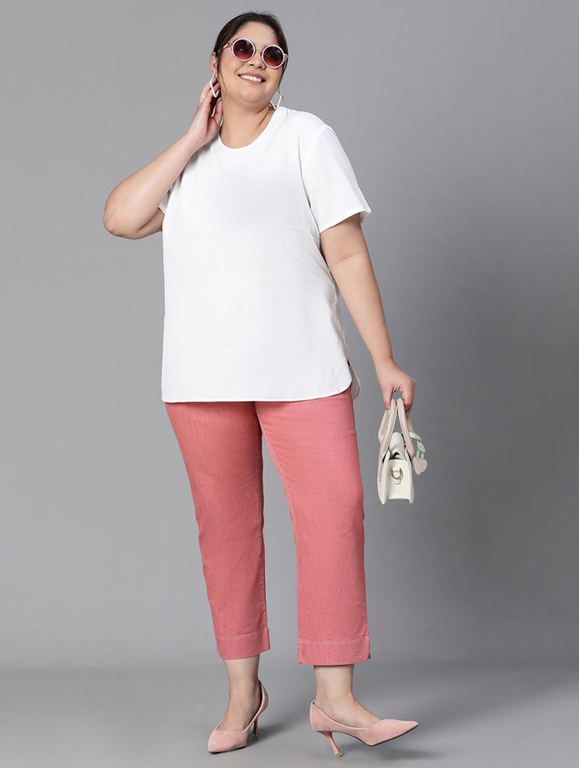 plus size women solid short sleeves top - 21024600 - Standard Image - 4