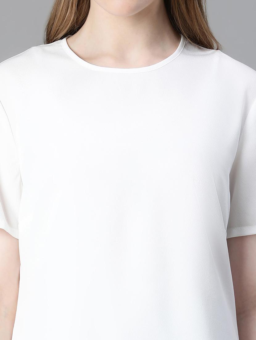 white polyester plain top - 21024603 - Standard Image - 6