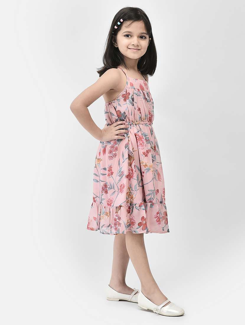pink floral printed detailed frock - 21024680 - Standard Image - 1