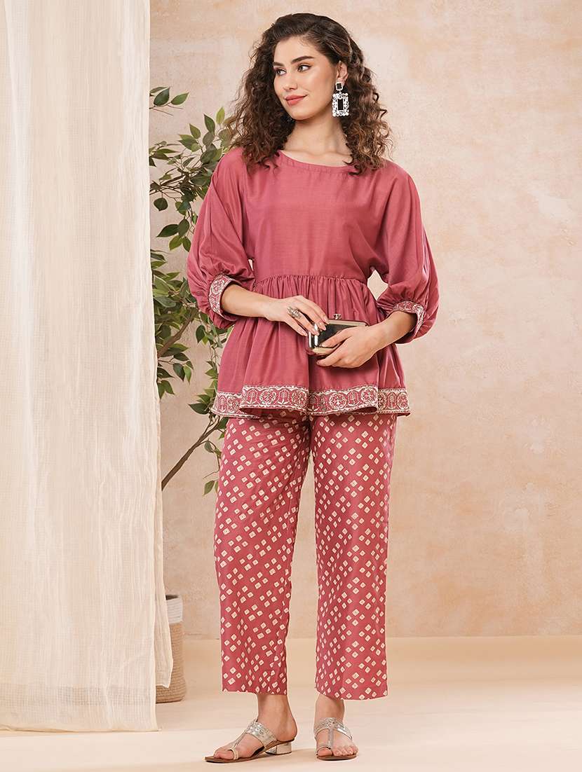 pink printed co-ord set