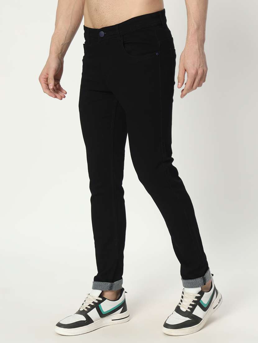 men mid rise plain denim jeans - 21025348 -  Standard Image - 1