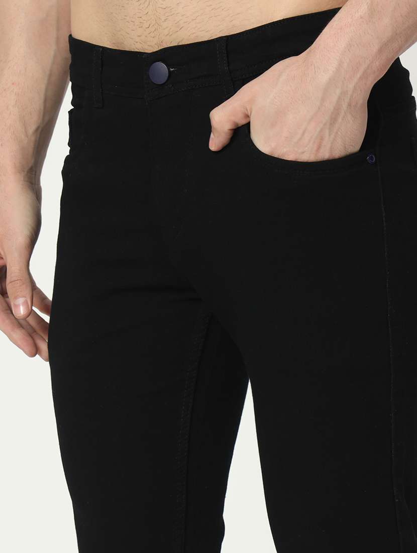 men mid rise plain denim jeans - 21025348 -  Standard Image - 4