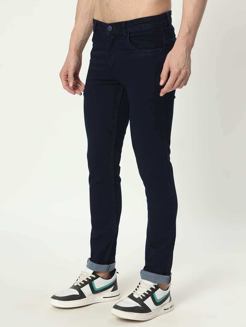 men mid rise plain denim jeans - 21025351 -  Standard Image - 1