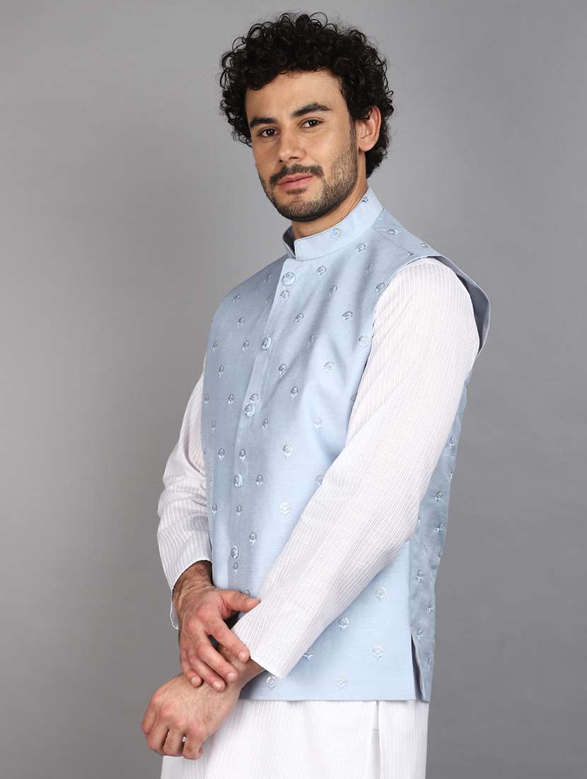 men mandarin neck nehru jacket - 21025402 -  Standard Image - 1