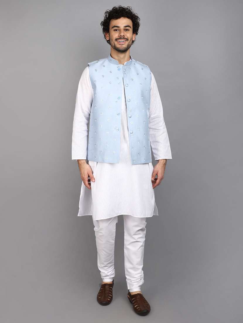 men mandarin neck nehru jacket - 21025402 -  Standard Image - 4
