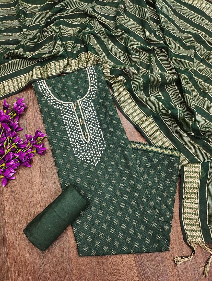 embroidered unstitched suit set - 21025737 -  Standard Image - 1