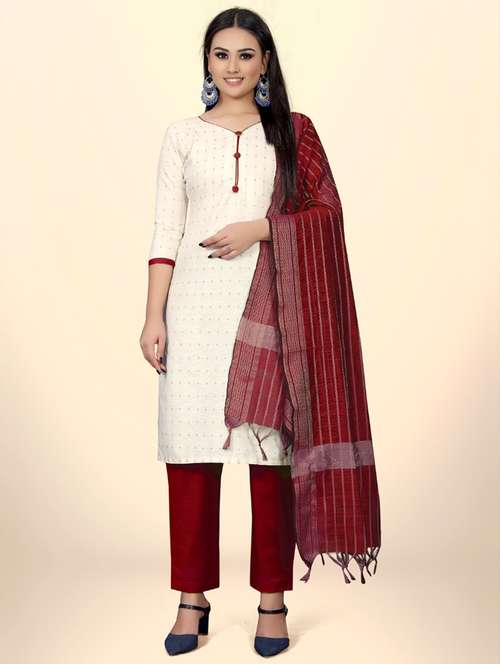 women self design semi-stitched suit set - 21026645 - Standard Image - 0