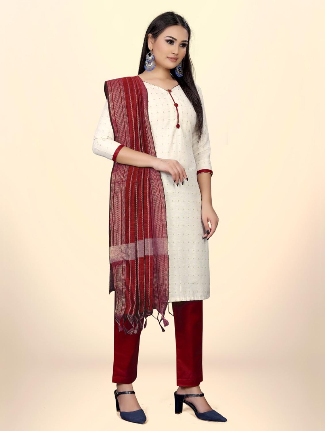 women self design semi-stitched suit set - 21026645 - Standard Image - 1